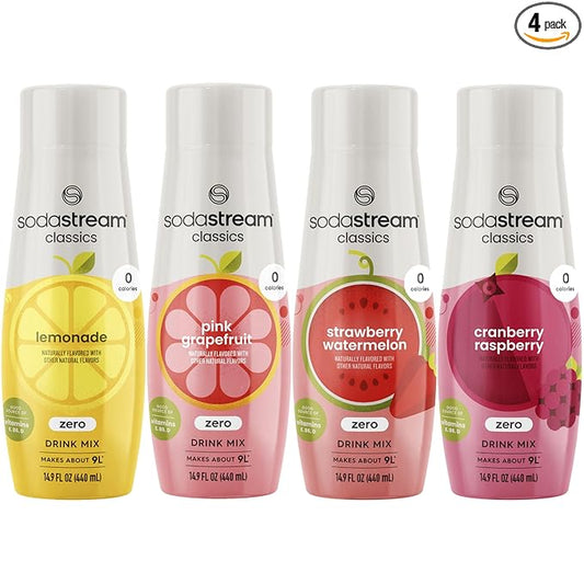 SodaStream Variety Pack Drink Mixes, 0 Calories, 14.8 Fl Oz (Pack of 4)