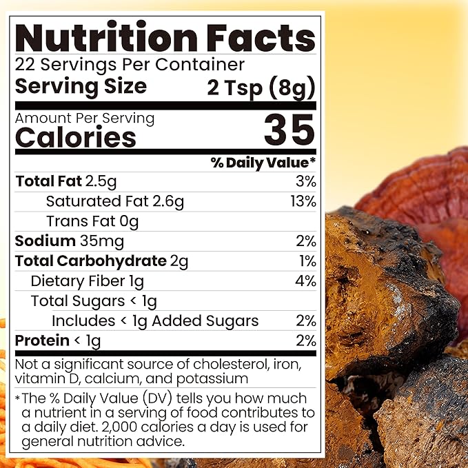 Mushroom Coffee Creamer, Pineapple Flavored, Probiotics, MCT Powder and 6 Mushrooms | Lion's Mane, Turkey Tail, Reishi, Maitake, Chaga, Cordyceps | Boosts Energy, Focus, Supports Immunity | Gluten-Free, Vegan, 6.35 Oz