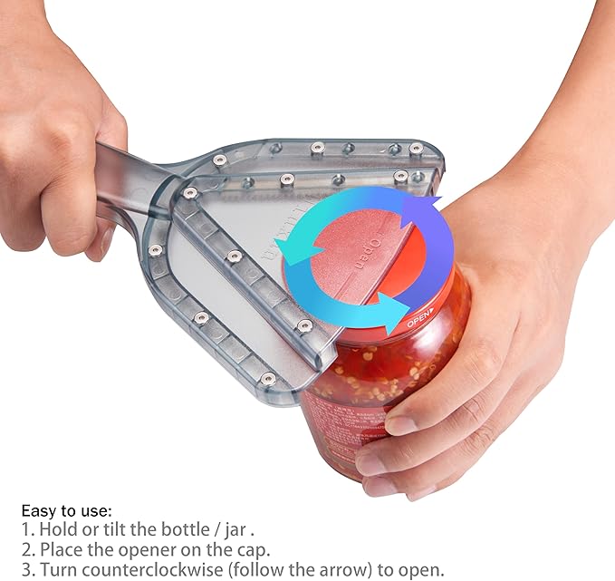 Jar Opener for Weak Hand & Seniors with Arthritis,Easy Twist Off Bottle Caps,Patent | Unique Kitchen Gadgets, Christmas Gifts for Elderly/Women/Men (Pink)