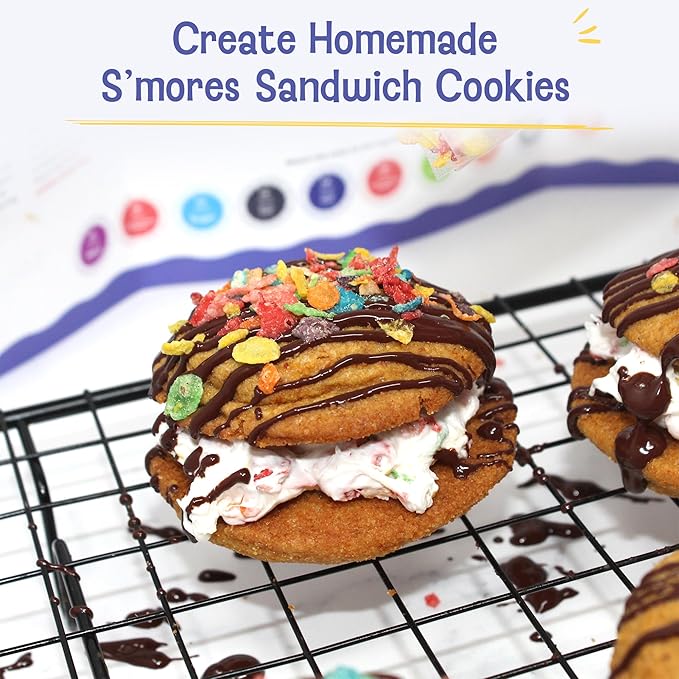 Baketivity Baking Kit Bundle – Unicorn Rainbow Cookies & S’mores Sandwich Cookies by Duff Goldman – DIY Kids Baking Set with Pre-Measured Kosher Ingredients, Decorating Supplies, STEM Activities – Age