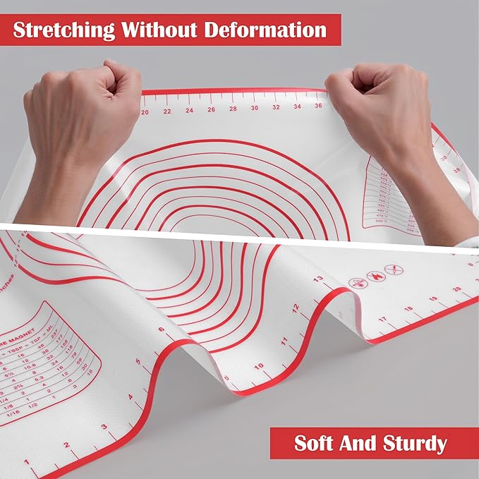 BlueBark 2 PCS - 24"L x 24"W Non-stick Silicone Baking Mat for Pastry & Dough, Sourdough Bread Making Tools, Kitchen Counter, Cooking Enthusiasts