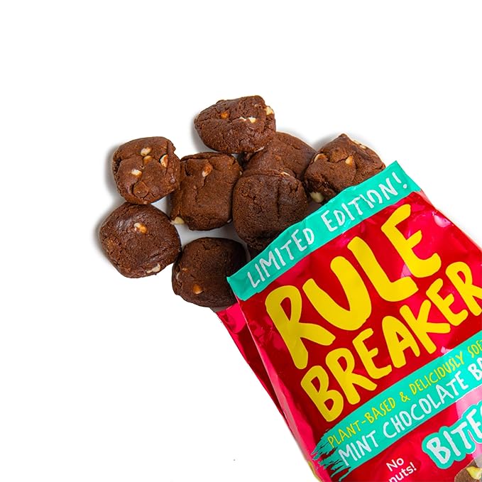 Rule Breaker Vegan & Gluten-Free Cookies | Mint Chocolate Brownie Bites |Plant-Based, Dairy, Nut, Soy, Allergen Free, Kosher | Soft-Baked School Snacks for Kids and Adults (Pack of 3)