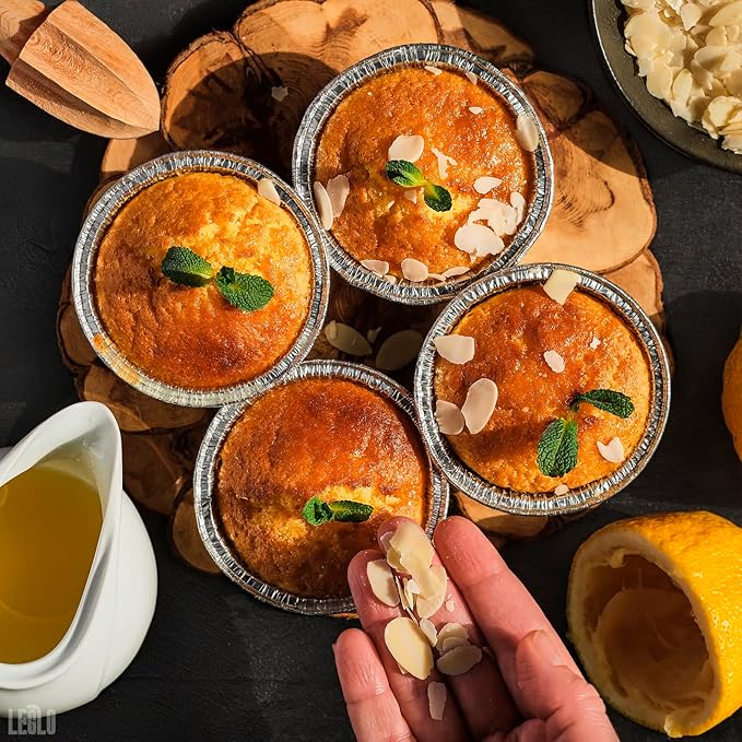 LEGLO 100 Pcs Disposable Egg Tart Tins - 2.9" Aluminum Mini Pie Tins, Quality and Durable Material, Easy to Use and Oven Safe, Moisture and Odor Resistant, Good for Fruit, Pastry, Meat, and Pot Pies