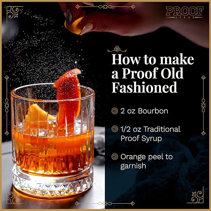 Proof Syrup - Old Fashioned Cocktail Mix - Made with Real Bitters & Cane Sugar - Traditional Flavor - Fast, Easy, Delicious, Handcrafted Cocktail Syrup - 4oz