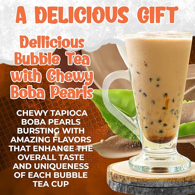 Fusion Select Authentic Bubble Tea Kit Extra Rich (5 Packs) Bubble Tea Drink, Boba Tapioca Pearl, Straws, Popular Bubble Tea Flavors (10 Flavors)