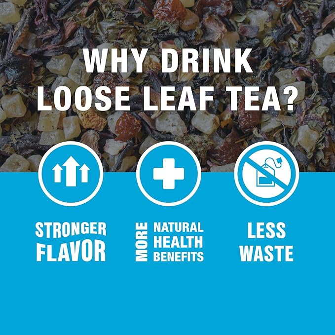 Tiesta Tea - Strawberry Lemonade, Loose Leaf, Strawberry Lemon Herbal Tea, Premium Non-Caffeinated Fruit Blend, Make Hot or Iced & Brews Up to 25 Cups, 2 Ounce Resealable Pouch