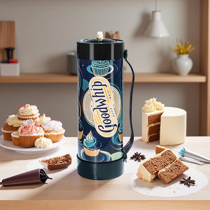 Whipped Cream Charger 3.3L Tank Food Grade cream chargers cylinder, Fits with Any Standard Dispensers (Nozzle Included) (2112g-1 tank)
