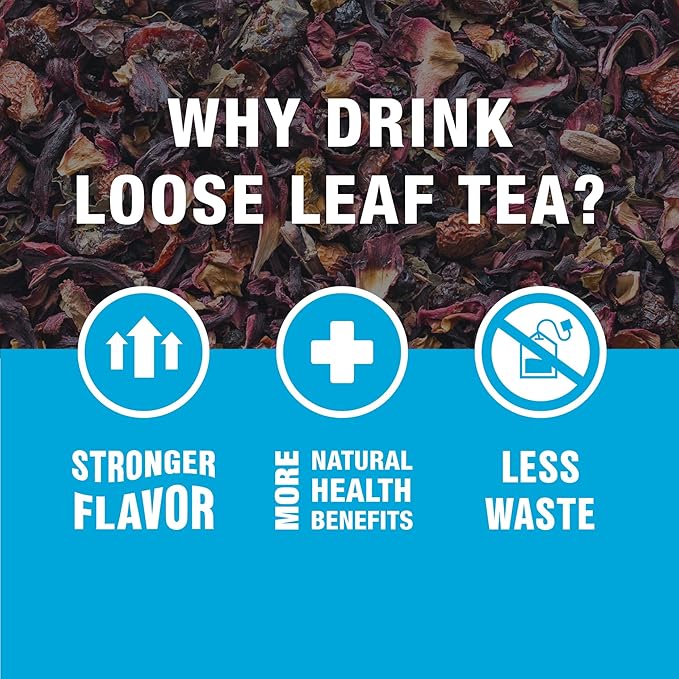 Tiesta Tea - Cranberry Hibiscus Rooibos Tea, Fireberry, Loose Leaf, Herbal Blend with Hibiscus, Cranberry, Currants & Rooibos, Enjoy Hot or Iced, 1.7oz Resealable Pouch, 25 Cups