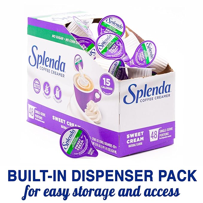 SPLENDA Single Serve Coffee Creamer Cups, Sugar Free Sweet Cream, 48 Count (Pack of 2)