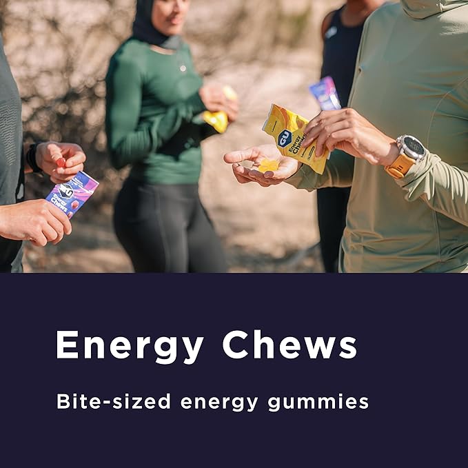 GU Energy Chews, Orange Energy Gummies with Electrolytes, Vegan, Gluten-Free, Kosher, Caffeine-Free, and Dairy-Free On-The-Go Energy for Any Workout, 12 Bags (24 Servings Total)