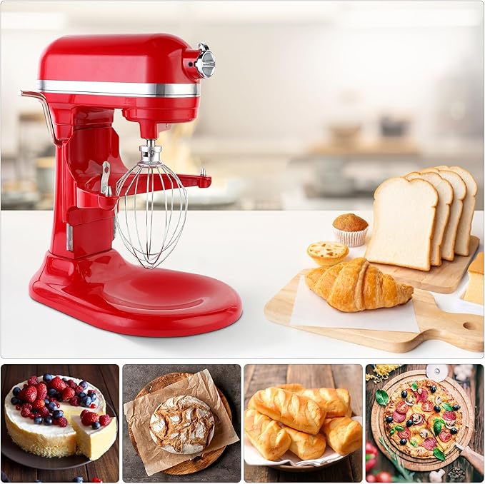 6 Wire Whisk Attachments Compatible with KitchenAid 5-6Quart Mixer, Bowl Lift Stand Mixer Accessories, 6-Quart Stainless Steel Whisk, Egg Cream, Cake Mayonnaise, For Multiple Models