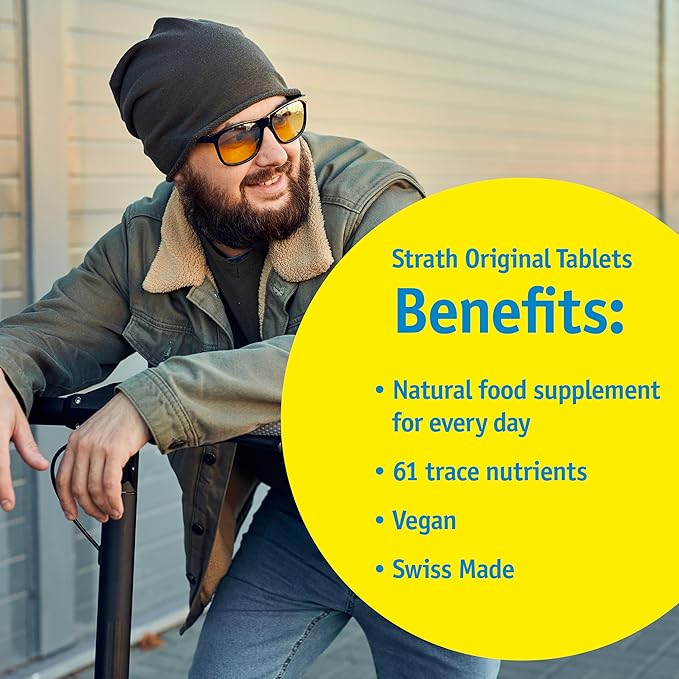 Strath Nutritional Yeast Tablets - Vegetarian, Lactose Free, Artificial Additive Free - Digestive Support, Nutrient Absorption - Unflavored Daily Supplement - Prebiotic and Postbiotic