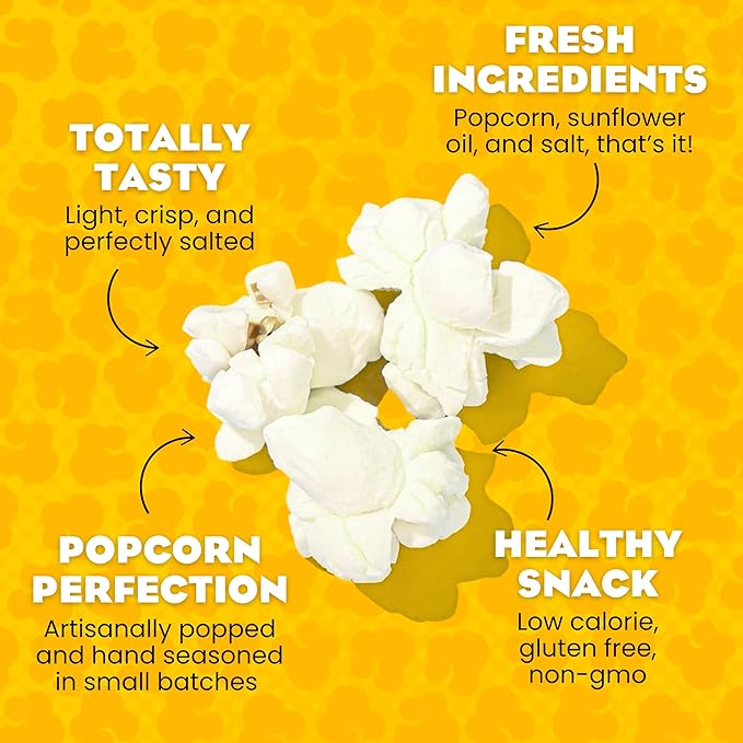 Live Love Pop Sea Salt Flavored Gourmet Popcorn, 1.0 Oz (Pack of 12), Individual Snack Size Bags, Healthy Snack, Gluten Free, Vegan & Non-GMO, Mission Driven Munchies