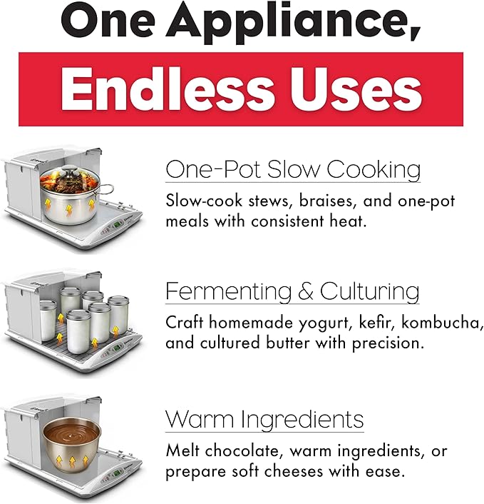 Brod & Taylor Folding Proofer & Slow Cooker (Proofer w/Accessory Shelf), White