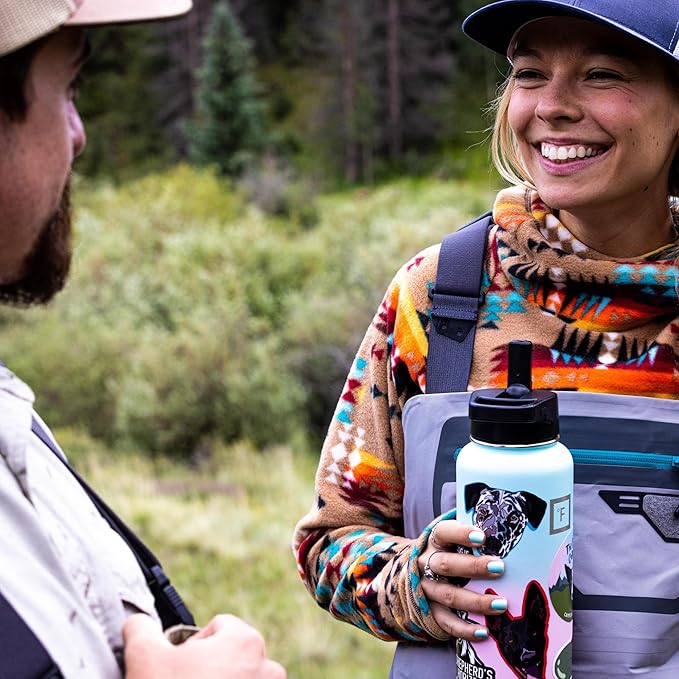IRON °FLASK Camping & Hiking Hydration Flask with 3 Lids - Stainless Steel, Double Walled & Vacuum Insulated Water Bottle - Leak Proof & BPA Free (Dark Night, Spout - 22 oz)