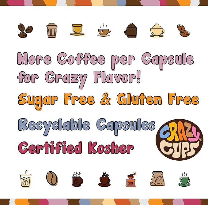 Crazy Cups Blueberry Coffee Pods Variety Pack, Magic Berries Flavored Coffee, Single Serve Recyclable Pods Compatible With Keurig K Cup Brewers, 24 Count