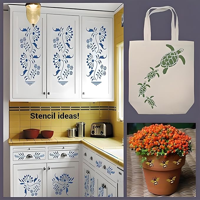 Scandinavian Flower 3 Stencil - Nordic Minimalist Floral Design for Hygge Décor, DIY Crafts, Wall Art, and Modern Home Styling from The Artful Stencil