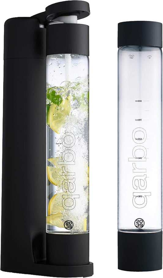 Twenty39 qarbo CLASSIC Sparkling Water Maker Machine - Soda Beverage Carbonator for Home, Seltzer & Carbonated Beverage Dispenser, Water Carbonation Fizz Maker (Matte Black)