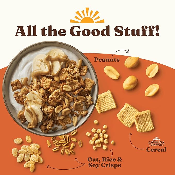 Catalina Crunch Protein Granola - Low Sugar Breakfast Cereal with 13g of Protein - Gluten Free, Keto Friendly - Peanut Butter - 8 oz. Bag (Pack of 1)