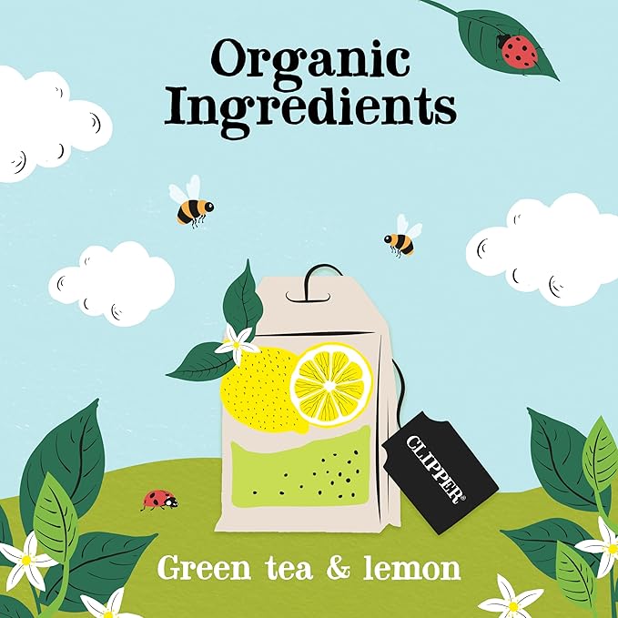 Clipper Tea Green Tea & Lemon Teabags – USDA Organic, Great Hot or Iced – Bright, Zippy, Natural, Fair & Delicious – 200 Tea Bags