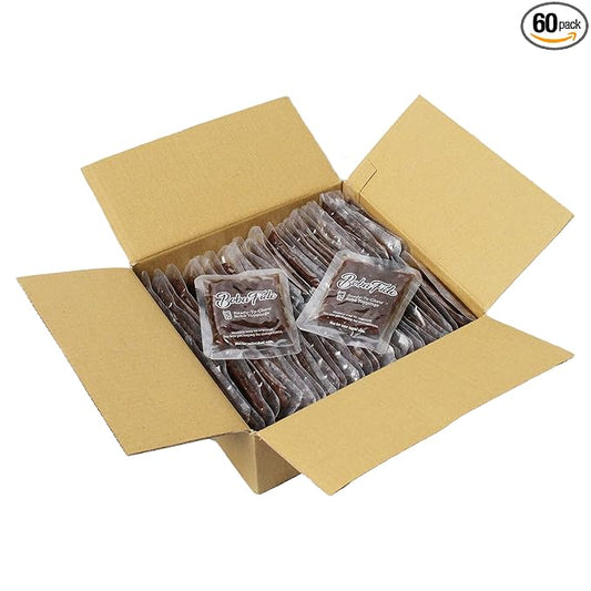 BOBA FIDE Instant Brown Sugar Boba Tapioca Pearls Bulk, 60 Packets of Black Tapioca Pearls in Brown Sugar Syrup for Boba Bubble Milk Tea Kit, Ready in 25 Sec, No Preservatives, Gluten, or Corn Syrup