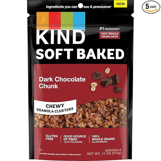 KIND Soft Baked Granola, Dark Chocolate Chunk, 5 count
