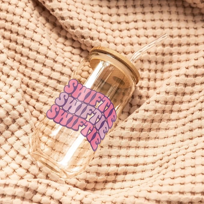 Personalized Tumbler with Name-Glass with Lids and Straws-18OZ Iced Coffee Cups with Lids, Cute Glass Cups, Mothers Day Birthday Gift for Women Her (TwsName)