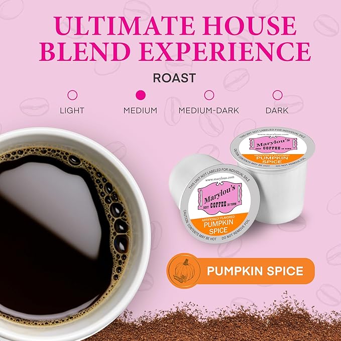 Marylou's Marylou’s Coffee – Pumpkin Spice Flavored Gourmet Coffee – Single Serve Coffee Pods, Compatible with Keurig Brewers – 12 Pods