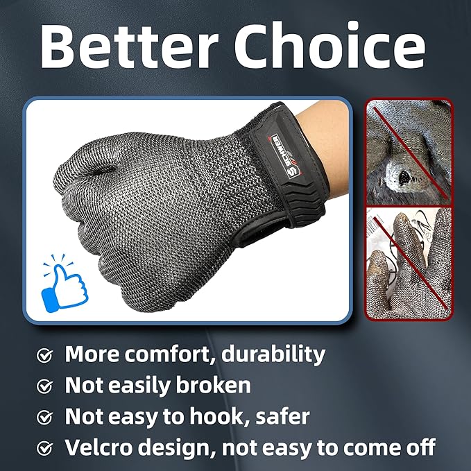 Schwer Ultimate Cut Resistant Gloves Beyond ANSI A9, Reinforced Stainless Steel Glove, Food Grade Mesh Metal Gloves for Butcher Meat Cutting, Oyster Shucking, Mandoline, Non-PFAS, PR1708 (L, 1 PCS)