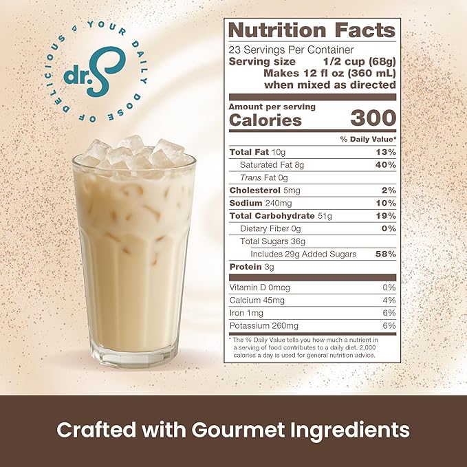 Dr. Smoothie Café Essentials Cream Base – No Artificial Colors, Flavors, or Sweeteners – Shelf Stable – Caffeine-Free – Great for Hot, Iced, & Frozen Frappes (3.5 lb Bag, 30 Servings)