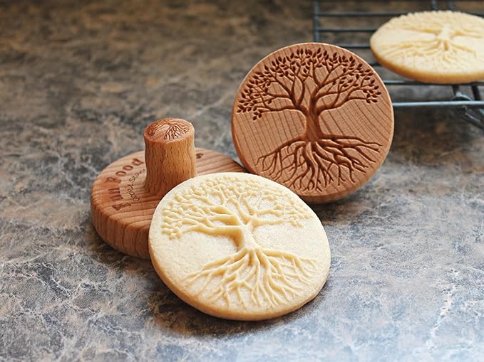 Wood Cookie Stamp, 2.5 Inch (Rooted CS-122)