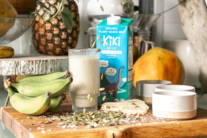 Kiki Milk Plant Based Milk - Organic Unsweetened Kiki Milk - Calcium & Magnesium Source - Gluten Free, Gum Free, GMO Free, Dairy Free, Soy Free, Glyphosate Free - Shelf Stable - (8 oz • Pack of 12)