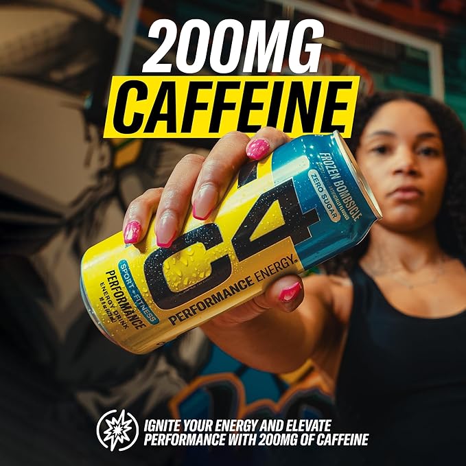 C4 Energy Drink 12oz (Pack of 12) - Strawberry Watermelon Ice - Sugar Free Pre Workout Performance Drink with No Artificial Colors or Dyes