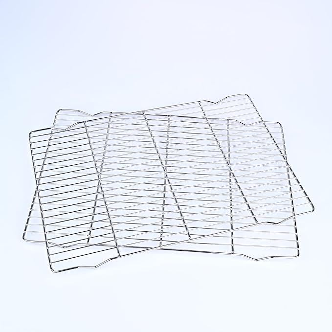 2-Pack Cooling Racks for Baking, 10x15 Inch Heavy Duty Stainless Steel Wire Baking Rack, Oven Safe Cookie Cooling Rack Set, Fits Half Sheet Pan, Dishwasher Safe & Non-Toxic