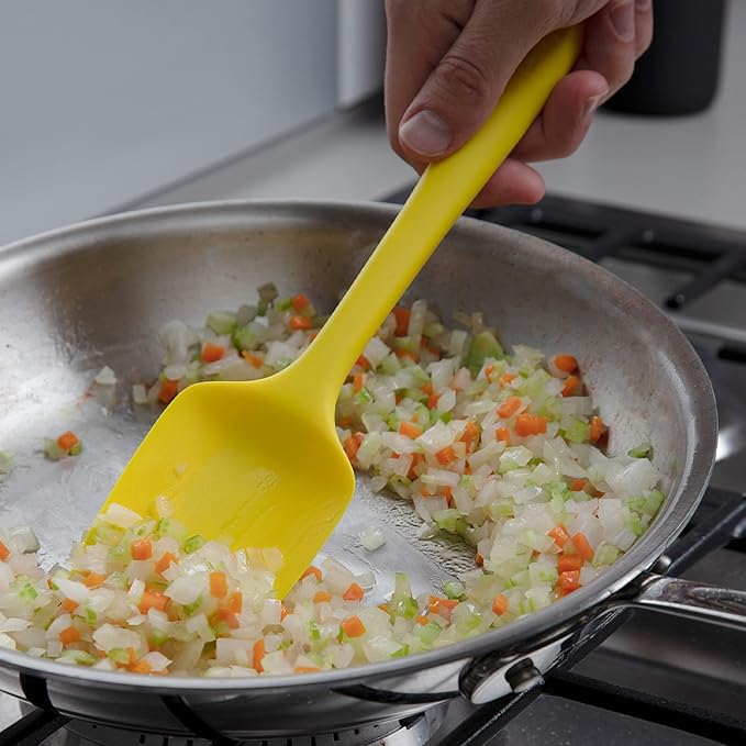 GIR: Get It Right Silicone Spoonula - Non-Stick Heat Resistant Silicone Scraper Spatula for Mixing, Serving, Scraping, Stirring, and More - 11 Inch, Red