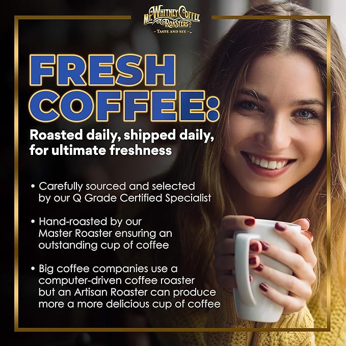 Mt. Whitney Colombia Monte Sierra Organic,Single origin, Medium Dark Roast, Smooth Full Flavored, low Acid Coffee (Ground, 5 Lb)