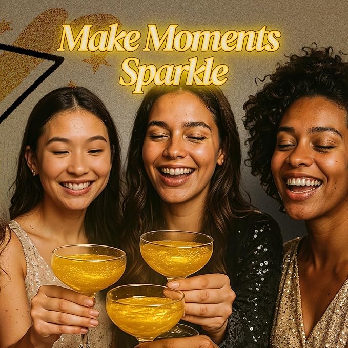 BeePoint Gold Edible Glitter for Drinks 15g - Food Grade, Vibrant Color Shimmer Powdered Dust for Drinks, Cocktails, Cake Decorating, Baking, Chocolates, Candy, Sweets, & Cookies - Vegan & Gluten Free