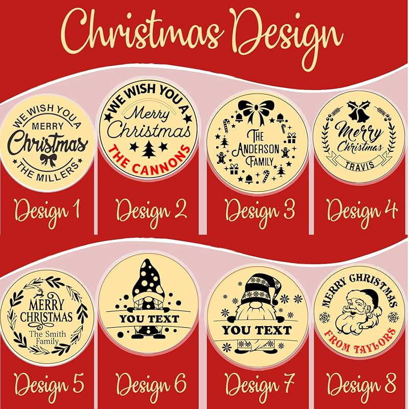 Personalized Christmas Cookie Stamps Customizable Name Cookie Stamps With Handle Cutter For Cookie Baking Decorating Cakes And Handmade Christmas Gifts Perfect (Raised cookie design)