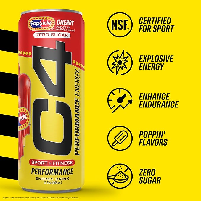 C4 Performance Energy Carbonated 12oz 4pk Cherry Popsicle