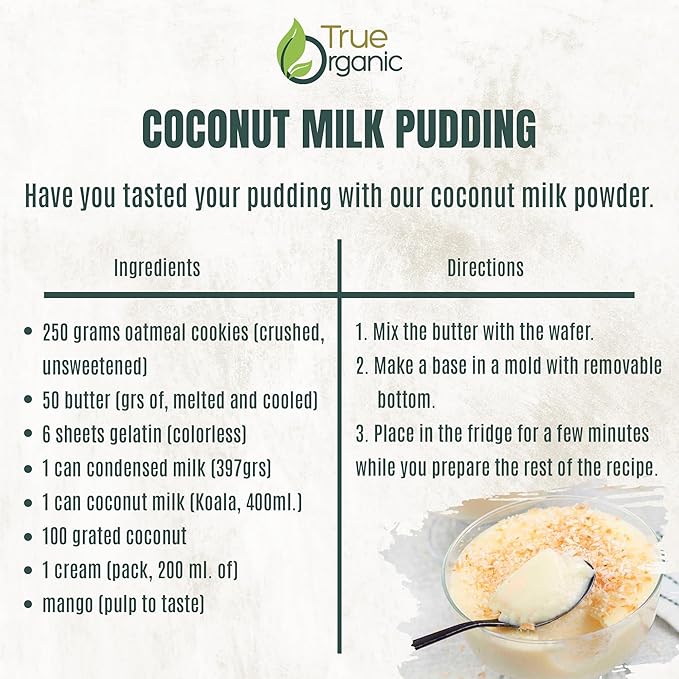 True Organic Coconut Milk Powder, 1 Lb | USDA & Kosher | Plant-Based Creamer for Coffee, Tea & Smoothies | Non-GMO, Gluten-Free | powdered coconut milk