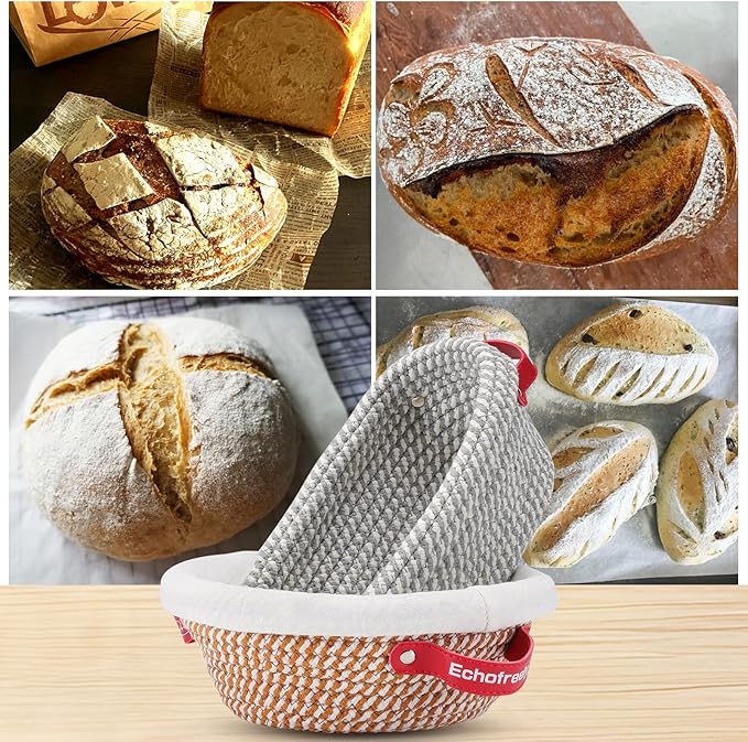 Complete Sourdough Starter Kit with 34oz Glass Jar, Digital Scale, 2 Banneton Baskets & Essential Tools | All-in-One Sourdough Bread Baking Supplies for Beginners & Pros