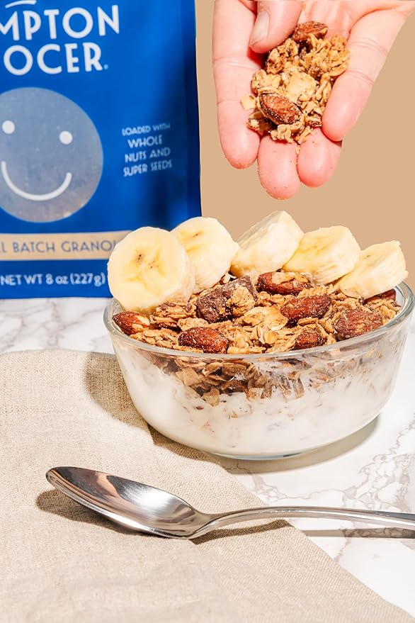 The Hampton Grocer Banana & Chocolate Chunk Granola, 3 pack - Gluten-Free, Dairy-Free, Made with Real Bananas, Walnuts & Maple Syrup - Crunchy, Small-Batch, 8oz