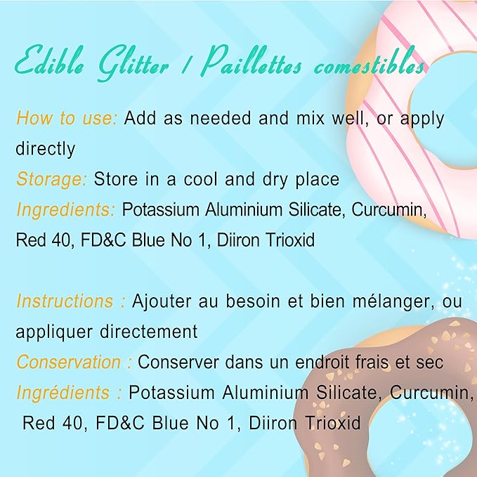 Edible Glitter - 30g Edible Luster Dust Metallic Food Grade Coloring Glitter for Drinks, Baking, Cake Decorating - Edible Dust Powder Shimmer Sprinkle Powder for Icing, Wine, Chocolate, Candy (Silver)