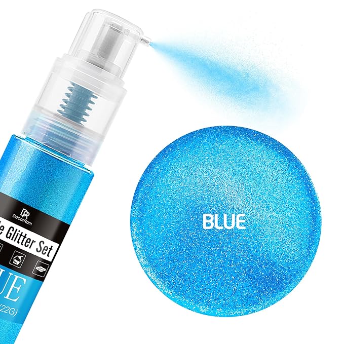 Edible Glitter Spray - 3/4oz Luster Dust Edible Food Grade Glitter Shimmer Dust Powder for Cocktails, Drinks, Cake Decorating - Metallic Food Coloring Powder for Wine, Candy, Cookie, Icing (Blue)