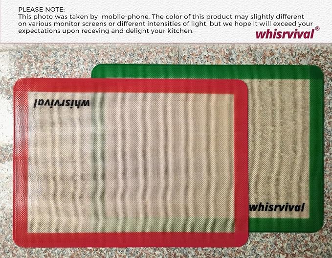 Silicone Baking Mat, Reusable Silicone Baking Sheets for Oven, 2Pcs Half Sheet(16.5"x11.6") Non-Stick Silicone Mats for Baking Cookies, Bread, Roasting Vegetables, Meat, Candy Making