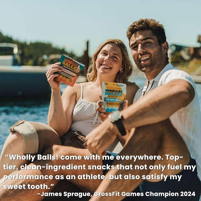 Wholly Balls Protein Bites – Healthy Plant-Based Snack | High Protein, Low Sugar, Gluten-Free Energy Balls (Pack of 3, Breakfast Ball)