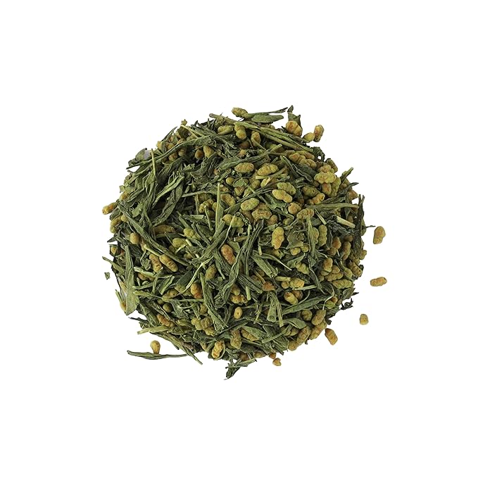TOMOSAN Organic Genmaicha Tea - Loose Leaf Japanese Premium Green Tea - Genmai Matcha Roasted Brown Rice Blend, USDA Certified, Uji-Kyoto, 100g/3.5oz