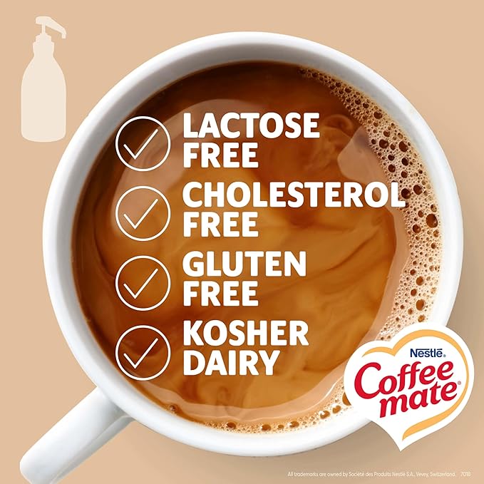 Nestle Coffee mate Coffee Creamer, Sweetened Original, Concentrated Liquid Pump Bottle, Non Dairy, No Refrigeration, 50.7 oz (Pack of 2)