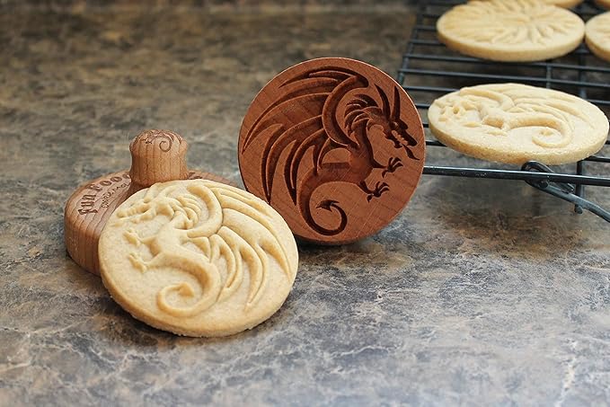 Wood Cookie Stamp, 2.5 Inch (Dragon CS-009)