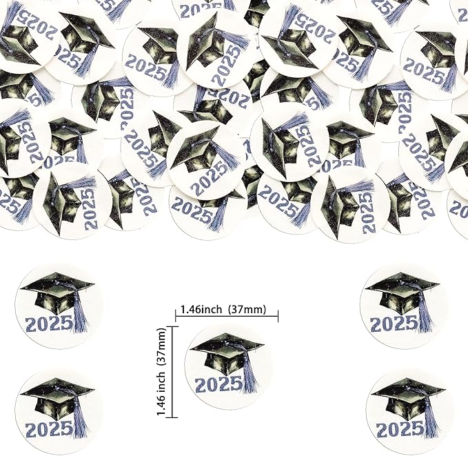 Gyufise 48Pcs Edible 2025 Graduation Cap Cupcake Toppers Wafer Paper Class of 2025 Grad Cap Cupcake Picks for 2025 Graduation Theme Party Cake Decorations Supplies Purple